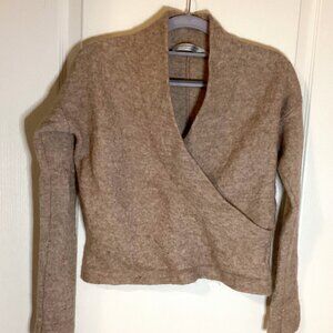 Simons Contemporaine Women's Alpaca Wool Crossover Cropped Sweater Size P/S Soft